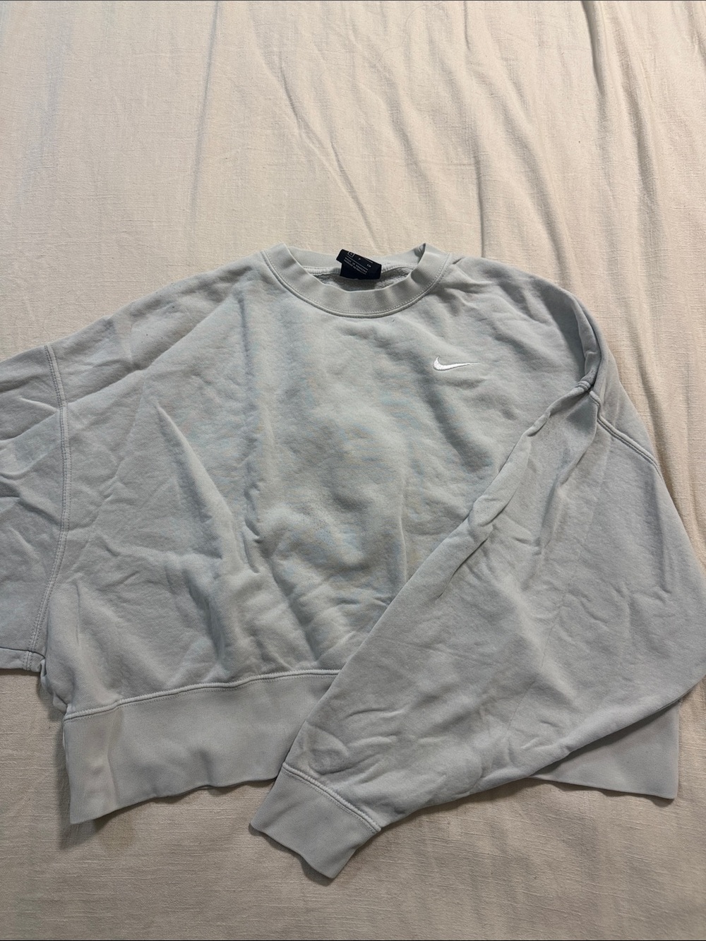 Nike cropped sweater (mint but got dyed in the laundry..looks grey tinged blue?)